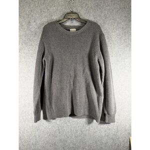 CANDY&CAVIAR Men's Sweater Size L Grey Waffle Knit Wool Everyday Pullover